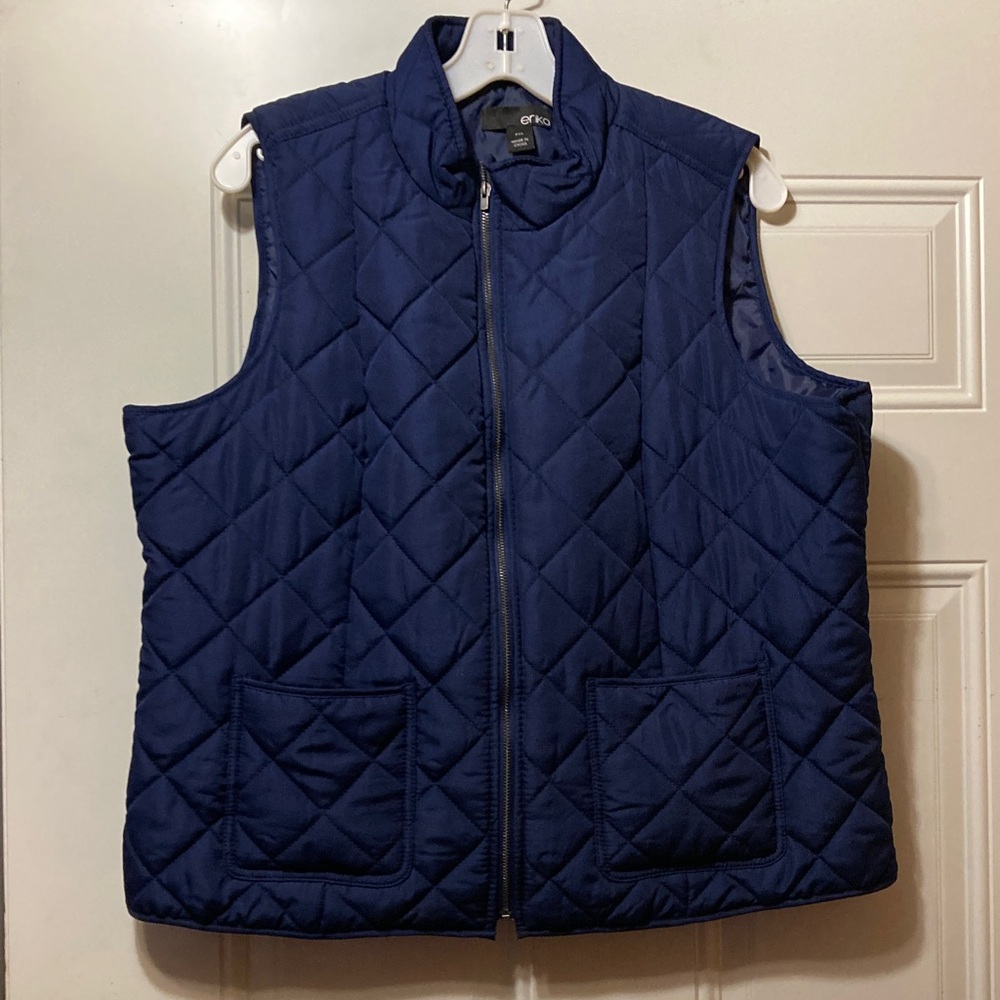 Erika Navy Quilted Vest‎ PXL